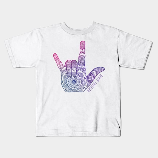 Spread Love Kids T-Shirt by Illuminated_Illustrations